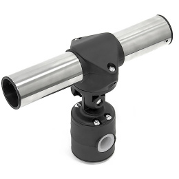 Держатель спиннинга сквозной на леер наклонный, нержавеющая сталь (030620T)